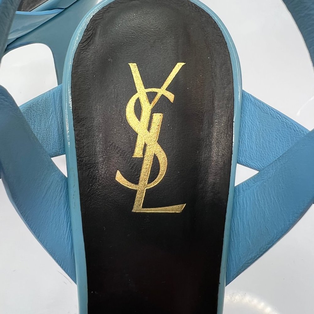 🌷❤️🔥FINAL SALE 🔥 NO OFFERS🌷💥Saint Laurent Tribute Patent Sandals 38.5 - Picture 6 of 12